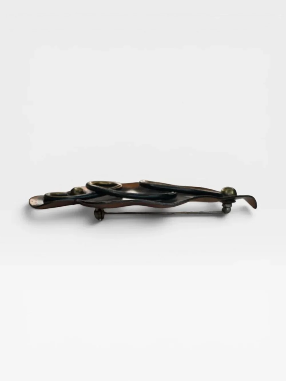 Genuine Copper Abstract Leaf Brooch Mid Century Modern Studio Craft Pin
